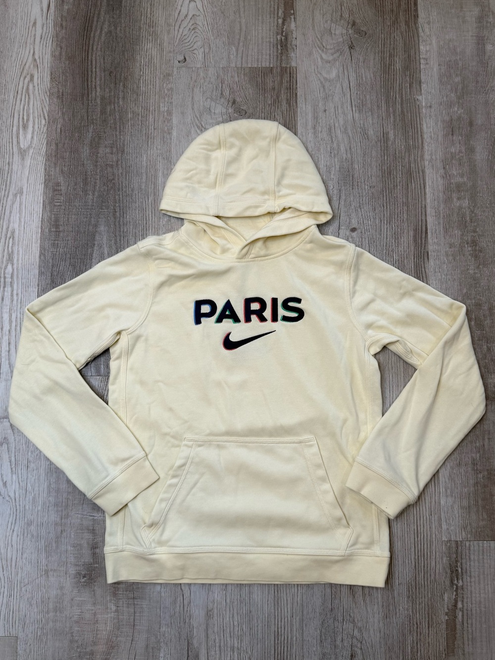 Nike Paris Saint-Germain Futbol Club Pullover Hoodie Cream Boys sizeXL Blokecore